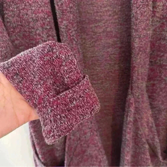 Kirra Purple Open Front Cardigan Sweater Size Large Long Cuffed Sleeve Pockets - Picture 10 of 14